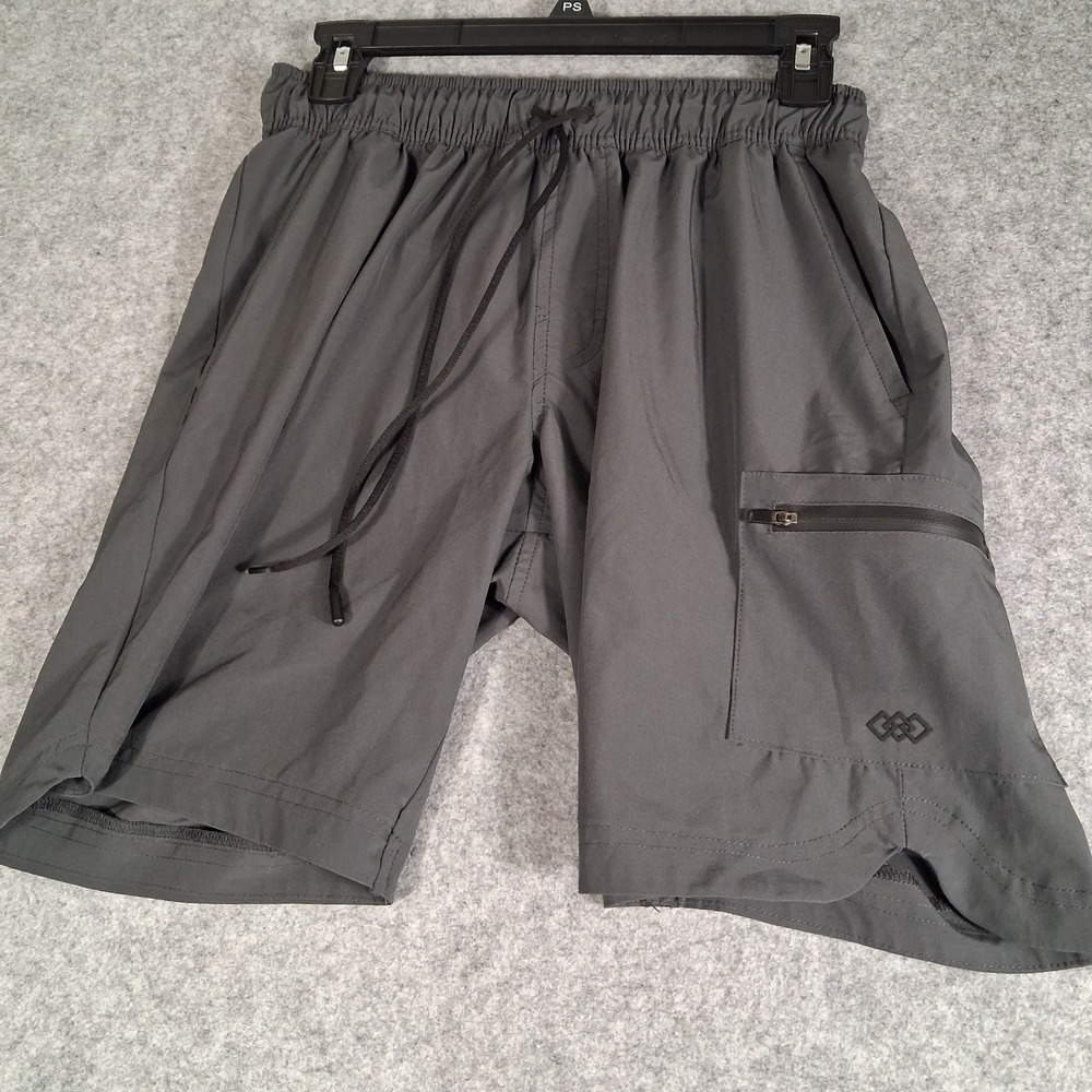 LEG3ND Athletic Shorts Mens Size Small Gray Zipper Pocket Drawstring Gym Workout